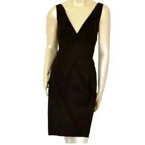 Diane von Furstenberg Women's Black Cotton/Poly Lined Cocktail Party Dress